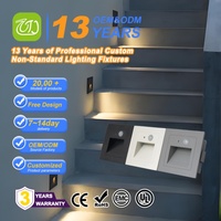 Lumière murale LED à détecteur de mouvement en acier inoxydable de luxe OEM 3W pour escaliers et usage extérieur, étanche IP65, personnalisation d'usine OEM