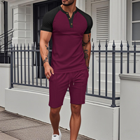 Offre Spéciale – Nouveauté Été : Ensemble Décontracté 2 Pièces pour Homme – Chemise Gaufrée à Col Henry et Short – Idéal Plage
