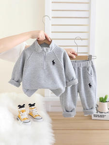 Boys 'günlük giysi yeni çocuk bahar sonbahar yaka Stand-up yaka toptan dış ticaret bebek giysileri için iki parçalı kıyafet - Product Image 4