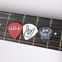 6 pièces/ensemble Médiators de guitare de haute qualité, design minimaliste de chat, ensemble de médiators de guitare, style rock