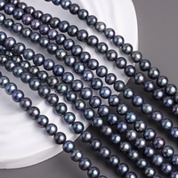 Perles rondes de Tahiti de 8 mm, presque parfaites, de couleur naturelle, non-nucléées, perles en vrac, eau douce naturelle, accessoires de bijoux DIY