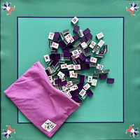 Jeu de Mahjong de luxe en acrylique Purple Lucky Rabbit, 160 tuiles, couleur prune foncée, style américain classique, avec dos miroir et deux moineaux