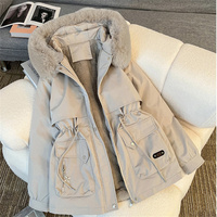 Parka courte d'hiver pour femme, style coréen, avec grand col en fourrure, coupe ample, rembourrée et épaisse, personnalisable OEM/ODM avec logo