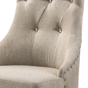 Ensemble de chaises d'appoint à dossier tufté gris récupéré beige DB 2 pour salons extérieurs gymnases enduit de poudre ferme contemporaine PU - Product Image 4