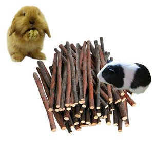 Lot de 10/15/20 pièces pour hamster <span class=keywords><strong>lapin</strong></span>, ponçage des dents, bâton de pommier, minéraux molaires, jouets en bois, pour chinchilla hamster, accessoires pour animaux de compagnie - Product Image 3