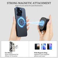 Accessoires de voyage directement de l'usine, lumière selfie magnétique à 5 températures de couleur CRI≥95, lumière de remplissage LED rechargeable compatible avec miroir