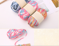 Charmkey Vente Chaude À La Main fil épais Élastique T-shirt Fil Pour Crochet À Tricoter À La Main 100% polyester Tissu fil