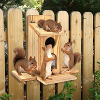 Mangeoire à écureuils en bois de pin de qualité supérieure, grande station à noix pour l'extérieur, cantine pour écureuils pour la décoration du jardin et de la cour.