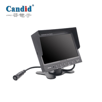 Monitoreo de camiones AHD Ips Quad Pantalla dividida universal Monitor multivista Monitor LCD de coche con parasol