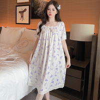 M-5XL confortable impression femmes mode dame dames pyjamas courts ensemble chemise de nuit vêtements de nuit pyjamas vêtements de nuit d'été