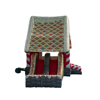 Château gonflable de Noël pour enfants, maison gonflable, toboggan gonflable en pain d'épice avec ventilateur pour événements de fête à louer
