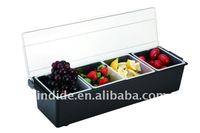 Organisateur de condiments en plastique à 6 compartiments pour comptoir, station de distribution de garnitures pour restaurants et bars