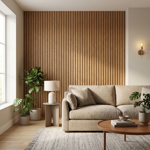 Panel Acústico Decorativo <span class=keywords><strong>de</strong></span> Listones <span class=keywords><strong>de</strong></span> <span class=keywords><strong>Madera</strong></span> al por Mayor, Panel Acústico Ligero <span class=keywords><strong>para</strong></span> Proyectos - Product Image 1