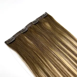 Popular 100% Remy Human Hair Extension Double Drawn Thick Ends Natural Wave Style 20 Inches Seamless Clip In Hair