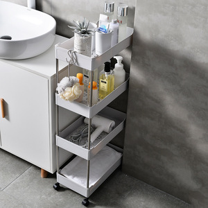 <b>Kitchen</b> <b>Storage</b> Rack 4 Tier Movable With Wheels For Organizing Cooking Supplies And Utensils In <b>Kitchen</b> - Product Image 4