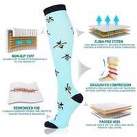 Chaussettes de compression montantes respirantes et colorées, nouveau style, pour le sport et la course à pied, vente en gros premium