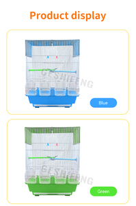 GA-2460 Bird Cage 4 Food Boxes Included Mix Color Thick Wire Parrot Cage - Product Image 5