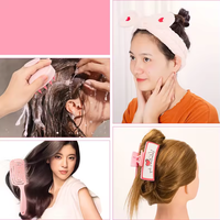 BL nouveau Kit d'accessoires de Spa de lavage de cheveux à venir pour la Saint-Valentin fête des mères bandeau brosse à cheveux Massage du cuir chevelu ensemble rose personnalisé