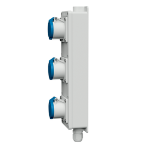 แผงปลั๊กไฟอุตสาหกรรม <span class=keywords><strong>MENNEKES</strong></span> 96489 รุ่นดั้งเดิม - 3xCEE 16A 3P 230V <span class=keywords><strong>IP44</strong></span> แบบติดผนัง - Product Image 3