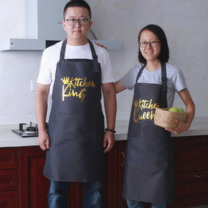 ผ้ากันเปื้อนครัวโกลเด้นควีนสำหรับผู้ใหญ่ สีเทาล้วน ผ้ากันเปื้อนทำอาหาร ซักเครื่องได้ ใช้สำหรับเชฟที่บ้าน - Product Image 5