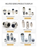 Conector Circular de Cable de Cobre Push-Pull Metálico de 4 Pines Serie K IP67 Eléctrico con Bloqueo para Conexiones Industriales