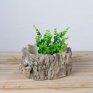 Maceta de Cemento Hecha <span class=keywords><strong>a</strong></span> Mano Lianda, Ecológica, con Forma de Hongo, Escultura Decorativa Única para Hogar y Jardín, Plantas y Flores envasadas en Cartón - Product Image 3