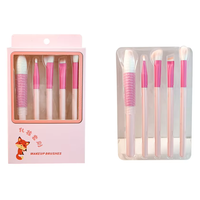 Outils cosmétiques pour femmes, pinceaux de maquillage portables en fibres synthétiques, 5 pièces, pinceaux pour poudre, blush, sourcils, ombre à paupières, eye-liner, kits de pinceaux
