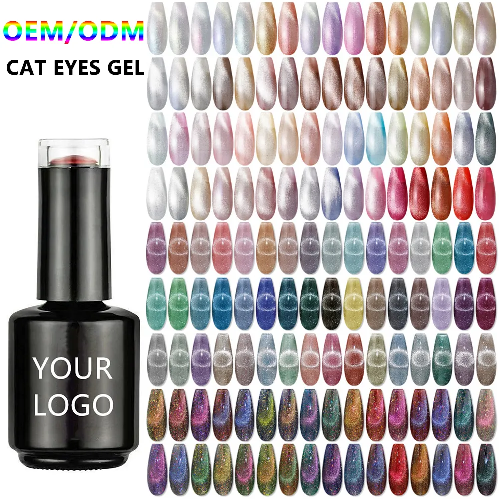 New design top quality reflective cat eye gel collection soak off magnetic gel polish cat eye