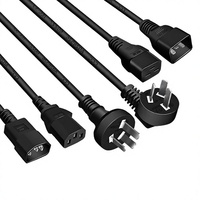 Ulusal Standart 10A 16A 3 Çekirdekli Yüksek Güçlü Sunucu PDU'su C13 - C14 Fişli Uzatma Güç Kablosu 0.75/1/1.5/2.5 mm²
