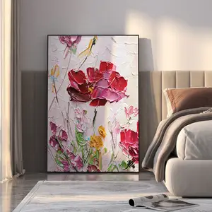 HUACAN Flower Unframed 100% Hand Painted Oil Painting On Canvas Abstract Handmade Home Decoration Free Shipping