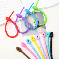 Attaches-câbles en silicone réutilisables réglables pour usine – Organisateur de fils polyvalent pour bricolage, fêtes, maison, bureau et décoration