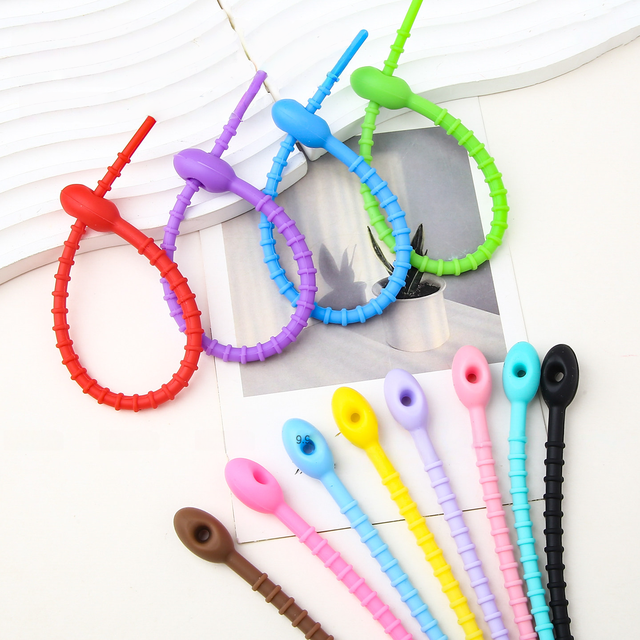 Factory Reusable Silicone Adjustable Twist Cable Ties-Multipurpose DIY  Party Wire Cord Organizer for Home Office Use Decoration