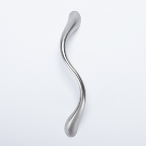 S-211 Stainless Steel Curved Cabinet Handle Lever <b>Drawer</b> Handle Traditional Style Universal Fit - Product Image 4