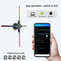 Ventilador Holográfico 3D a Simple Vista, Proyector de Publicidad Estéreo, Lámpara LED Giratoria, Imagen en Suspensión, Modelo X6 con APP para Teléfono Móvil