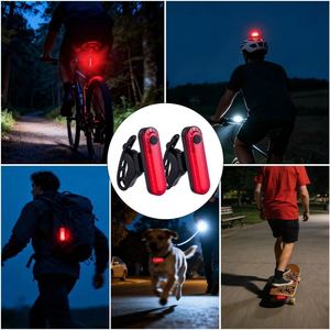 Custom Logo <b>USB</b> <b>Rechargeable</b> Bike Tail <b>Light</b> 4 Modes COB LED High Brightness Promotional Gift Universal Elastic Strap Rear Lamp - Product Image 5