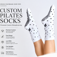 Nouvelles Chaussettes de Yoga Antidérapantes en Coton pour Femmes, Modèle Mi-Mollet avec Logo, Idéales pour le Pilates, Personnalisables et Confortables