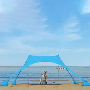ビーチキャノピーオーニングサンシェード1-2人用テントビーチテントサンドバッグ品質サンシェルター付き