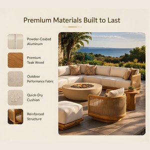 Set Divano Moderno da Esterno <span class=keywords><strong>in</strong></span> Teak per Hotel, Patio, Resort, Villa - Mobili da Giardino <span class=keywords><strong>in</strong></span> <span class=keywords><strong>Legno</strong></span> Massello con <span class=keywords><strong>Poltrona</strong></span> - Product Image 3