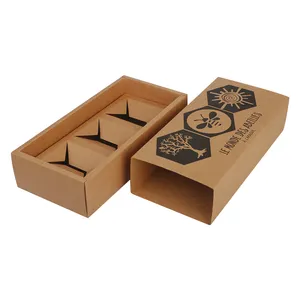 Упаковка из переработанной коричневой крафт-бумаги под заказ, банки для меда, бутылки, печать, складные коробки