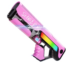 Pistolet à eau électrique en plastique unisexe pour enfants de 300 ml, lumières LED, tir continu, absorption, expérience de jeu ultime, jouet amusant - Product Image 1
