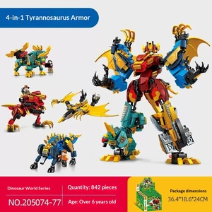 Blocs de construction transformables, puzzle d'assemblage, robot mecha, dinosaure, <span class=keywords><strong>jouet</strong></span> pour enfants, compatible avec le plastique DIY - Product Image 3