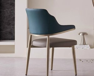 Lumière italienne atmosphère de luxe dossier durable accoudoir creux cuir acier inoxydable maison hôtel café <span class=keywords><strong>salle</strong></span> <span class=keywords><strong>à</strong></span> <span class=keywords><strong>manger</strong></span> chaise - Product Image 2