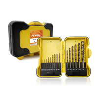 Jeu de forets hélicoïdaux entièrement rectifiés 5% Cobalt HSS M35 pour le perçage du métal et de l'acier inoxydable, 15 pièces