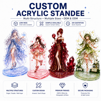 Display Fan Art Gaya Anime Akrilik Transparan Cetak UV Akrilik Kristal Jernih MOQ Rendah Cetak UV Dua Sisi