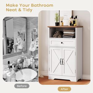 SENYU 2026 Farmhouse Dining <b>Room</b> <b>Wooden</b> Sideboard Buffet <b>Cabinet</b> with 2-Door 2-Drawer Pantry Storage <b>Cabinet</b> <b>for</b> <b>Living</b> <b>Room</b> - Product Image 3