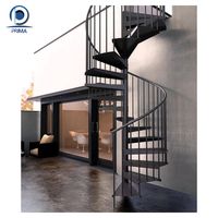 Escalier en spirale pliable en acier et bois Prima PR-S5464, durable, pour villa, usage intérieur, design moderne, montage facile, DIY