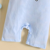 Romper Bayi Summer Infant Motif Kustom 100% Katun Biru Langit Lengan Pendek Kancing Tekan di Selangkangan