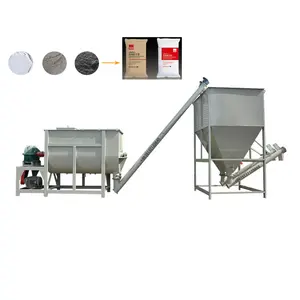 Small scale dry powder mortar connecting equipment horizontal Mortar mixer automatic simple dry powder mortar production line