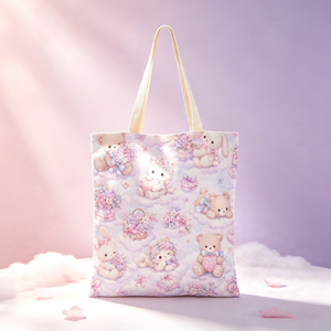 Bolsa de Mano de Poliéster Ligera con Estampado de Lindos Animales en Forma de Nube, para Mujeres y Niñas, con Logotipo Personalizado, Venta al Por Mayor - Product Image 1