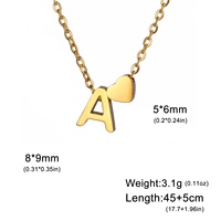 A-Z 26 Alphabet lettre initiale coeur pendentif colliers mode exquis cou chaîne en acier inoxydable bijoux cadeau